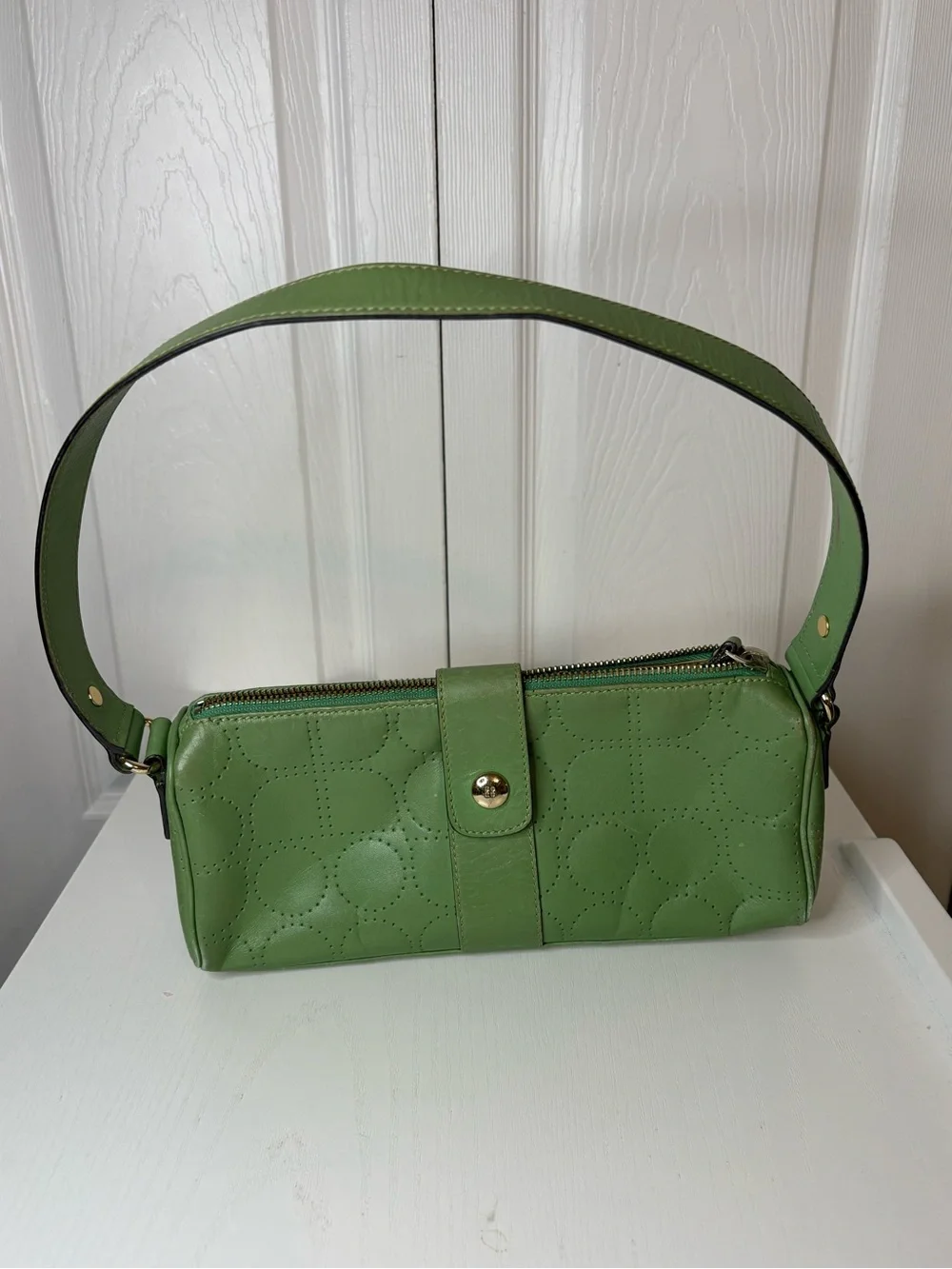 Kate Spade Green Leather Quilted Shoulder Bag